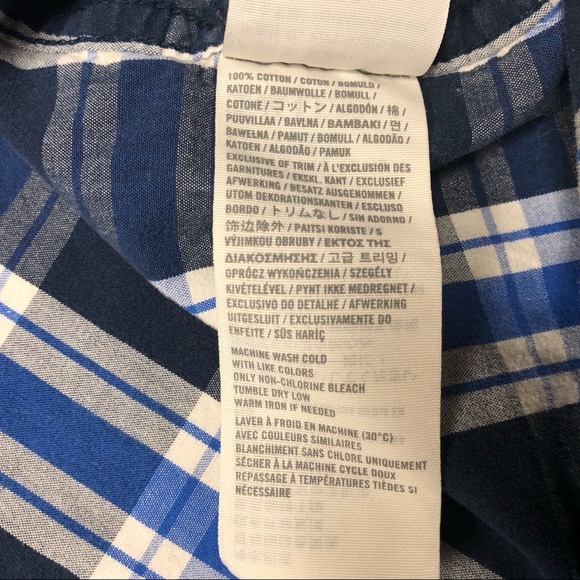 Hollister Blue plaid button down top Men’s size - Picture 4 of 7